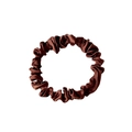 Satin fabric scrunchie in dark brown color with a smooth glossy finish for hair styling - Small / Chestnut
