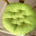 Thick round grass green tufted chair cushion with soft micro-textured fabric surface - [Round] Fruit Green
