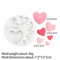 7-cavity heart silicone mold for chocolate and cake decor with size specifications - Multi-Hole Heart Style (15-85) / Gray
