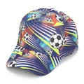 Kids baseball cap featuring colorful soccer ball print and dynamic geometric patterns - 52-54cm / #30 (Soccer & Geometry)