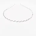 Cerchietto ondulato in metallo argento minimalista con elegante design a zigzag - Forma a Onda Piccola / Argento