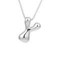 Polished silver chubby abstract letter pendant necklace with a sleek link chain - Letter Y (Pendant Only)