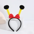 Yellow bee headband with polka dot bow and plush feelers for costume party dress up - No.18 Bee Headband