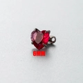 Top de piercing dermal anchor en acier inoxydable avec zircon coeur rouge de 6mm - 6mm / Rouge (1#Rouge)