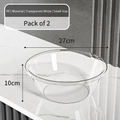 Set of 2 small transparent washbasins made of thickened PET material, 27cm diameter - Transparent Small 2-Pack