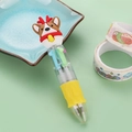 Cartoon reindeer multi-color ballpoint pen with brown silicone topper and yellow grip - Christmas Series 8-Corgi