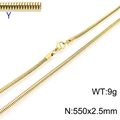18k gold plated 2.5mm round snake chain necklace for men and women, 550mm length - Gold 2.5mmx550mm(KN203775-Z)
