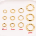 Polished gold stainless steel DIY jump rings in 10mm 12mm 14mm and 20mm sizes - 3x20mm / 18K Gold