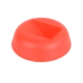 Dettaglio di una base circolare rossa in plastica con scanalatura per scatola espositiva - Base rotonda / Rosso