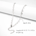 Silver 5mm heart link necklace in stainless steel with adjustable lobster clasp - 5.3mm Hollow Heart Chain - Silver