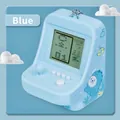 Sky blue mini retro arcade game keychain with joystick and cute ocean themed illustrations - Blue Classic Arcade