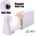 Disposable ear piercing gun tool with 4mm gold finish and ruby red stud 22-307 - 4mm Gold & Ruby