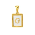 Goldene quadratische G-Buchstaben Halskette mit weißem Perlmutteinsatz für Damen - Buchstabe G