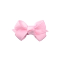 Pink grosgrain ribbon bow hair clip for children with classic ribbed texture details - Macaron Pink (11)