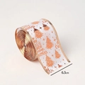 6.3cm white Christmas ribbon with rose gold foil trees and Joy Peace text - Rose Gold Christmas Tree & Text Bronzing Ribbon
