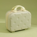 Mini valigia beauty case da 14 pollici verde chiaro con texture a fiocco e manici robusti - Giallo chiaro