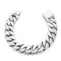 Silver 31mm wide 316L stainless steel chunky Cuban link bracelet for men and women - Necklace 65cm / 31mm Steel Polished