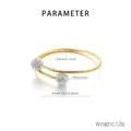 Detailed product parameters of gold twisted stainless steel bangle with rhinestones - Gold (KB187869-XY)