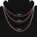 Rose gold stainless steel box chain necklace in 45cm 50cm and 60cm lengths - 2.5mm*45cm / Rose Gold