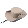 Cappello da sole kaki in tela con corda regolabile e bottoni metallici laterali sui lati - 58cm / Cachi