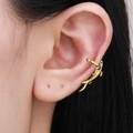 Creative gold fish shark ear cuff clip-on earring for women and men without piercings - Antique Gold (S598)