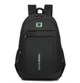 Black casual sports backpack with neon FASHION SPORTS text and mesh side pockets - 8010 Green
