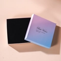 Minimalist square jewelry gift box with blue-purple gradient lid and black interior padding - Pearlescent Gradient (Lid and Base)
