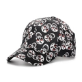 Schwarze Punk-Baseballkappe mit Totenkopf-Print und roten Pailletten-Details - Einheitsgröße / Schwarz