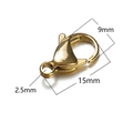 15mm Karabinerverschluss in 18k Gold für die Herstellung von Halsketten - 15mm / Gold