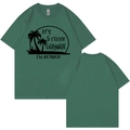 Front and back view of Forest Green short sleeve cotton T-shirt with retired print - S / Dark Green