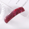 Detail of red tortoiseshell acetate hair clip with vintage checkered pattern texture - 37# Spring Clip (Bright Red Tortoise)