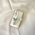 Set bracciale e anello in argento con perle e ciondolo a farfalla in zircone verde - Verde