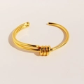 Minimalistischer doppellagiger Armreif mit Knoten-Detail in Gold-Finish - Gold