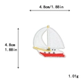 Embroidered pirate sailboat patch 4.8cm with detailed nautical ship design for DIY clothes - GZ-2548
