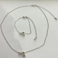 Ensemble collier et bracelet argentés avec pendentif cœur et lettre R gravée - Lettre R Style (7958) / Argent