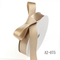 Champagne gold satin ribbon roll with decorative bow display for cake packaging - Turmeric Yellow 075 / 1.9cm Wide (100 Yards/roll = 91 Meters Long)