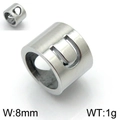 Bague en acier inoxydable argenté 8mm avec lettre U évidée et découpes de cœur - Lettre U (KLJ1316-Z)