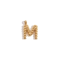 Minimalist 18K gold plated twisted rope texture letter M pendant for women - Gold - Letter M