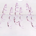 Detail view of 6-piece pink reflective PVC spiral swirl decorations for party ceiling - Set of 6 / Pink