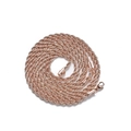 Detalle de cadena de cuerda trenzada en oro rosa con cierre de langosta sobre blanco - Cadena 4mm / 36CM / Oro rosa