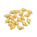 3D mango fruit charms for DIY jewelry making in yellow and orange enamel gold finish - Gradient Mango