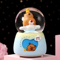 Luminous Capybara crystal ball music box with floating sequins and colorful base - Style 80 / Sweet Dream Capybara Blue - No.80
