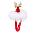 Christmas pet headband with gold sequin antlers and white mesh lace for small dogs and cats - Antler Lace Hat