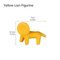 Abstract geometric lion statue in vibrant yellow finish for modern home decor - Right Face Lion - Yellow