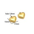 Polished 18K gold plated heart pendant charms in 15x17mm size for DIY jewelry - Gold Heart 11