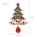 Christmas tree brooch with gold alloy and red green rhinestones plus drop pendant - XZ5018 Pendant Tree