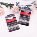 Small plastic gift bag with retro geometric pattern and die-cut handle for jewelry packaging - No. 94 (Ethnic Geometric)