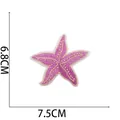 Paarse geborduurde zeester patch met gele stippen, maat 6.8x7.5cm en gewicht 1.8g - 4# Paarse Zeester
