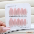 Set de faux ongles amande œil de chat rose avec dégradé scintillant sur carte d'exposition - S / Rose Œil de Chat (FM206)