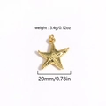Vue détaillée d'un pendentif étoile de mer dorée avec taille 20mm et poids 3,4g - Étoile de Mer Texturée Dorée (Style 18)
